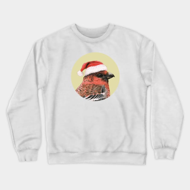 Pine Grosbeak Crewneck Sweatshirt by Mikhail Vedernikov